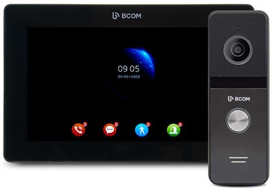 Комплект відеодомофону BCOM BD-770FHD Black Kit: відеодомофон 7" і відеопанель 242050 фото